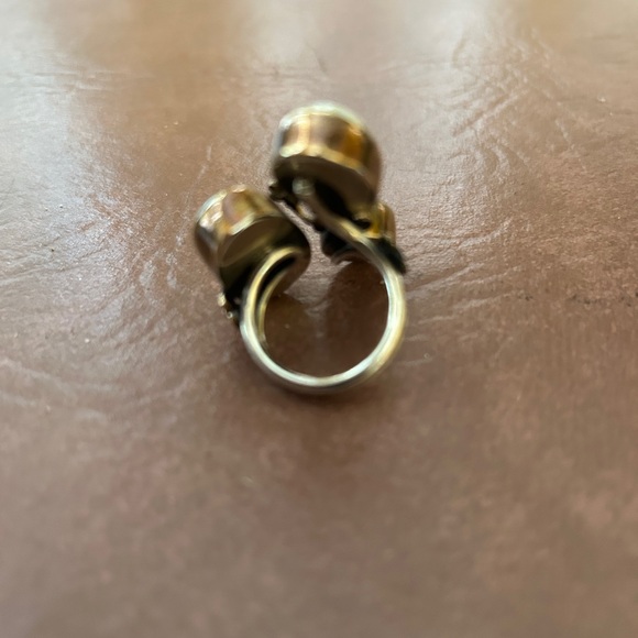 Silver elegant adjustable jewelry ring with several oval stones magnificent - Picture 11 of 13